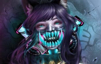 Wallpaper Anime Girl Mask Cyberpunk