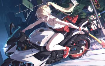 Wallpaper Anime Girl Motorcycle