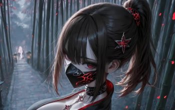 Wallpaper Anime Girl Ninja Mask