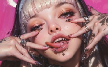 Wallpaper Anime Girl Nun Tongue Out