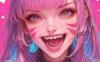 Wallpaper Anime Girl Pink Hair