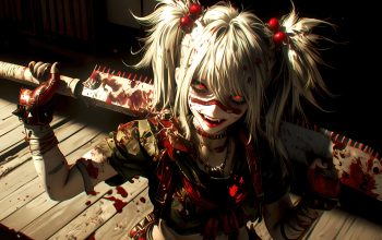 Wallpaper Anime Girl Red Eyes Blade