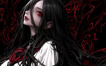 Wallpaper Anime Girl Red Eyes
