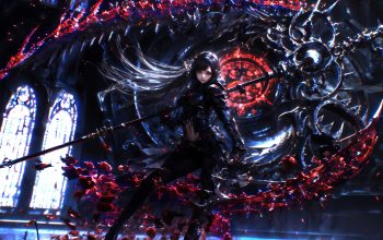 Wallpaper Anime Girl Warrior Scythe Fantasy