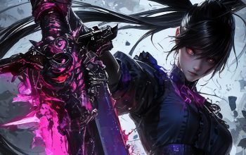 Wallpaper Anime Girl Warrior Sword Fantasy