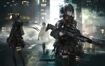 Wallpaper Anime Girls Guns Soldier Sci-Fi