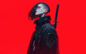 Wallpaper Anime Guy Cyberpunk Sci-Fi