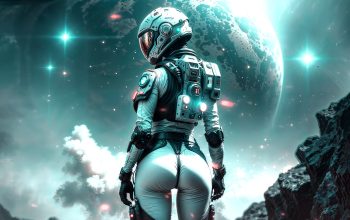Wallpaper Astronaut Girl Sci-Fi