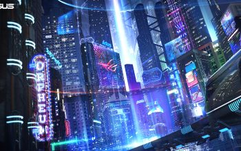 Wallpaper Asus ROG Sci-Fi Cyberpunk City