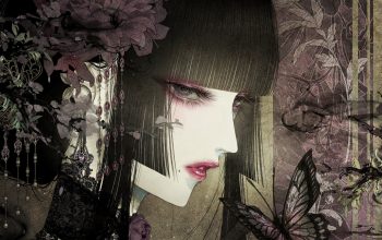 Wallpaper Beautiful Anime Girl Brunette