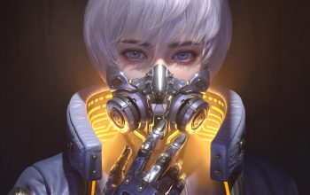 Wallpaper CGI Girl Cyberpunk Mask