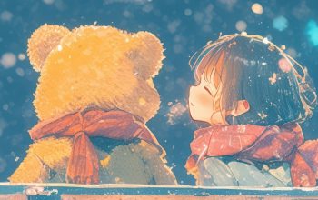 Wallpaper Chibi Anime Girl Bear