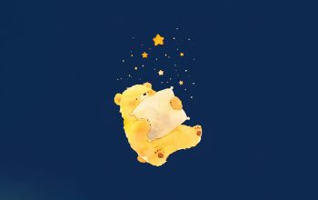 Wallpaper Cute Bear Sleeping Anime Art