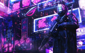 Wallpaper Cyberpunk Asus Zephyrus
