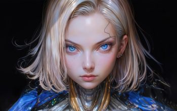 Wallpaper Cyberpunk Blonde Girl