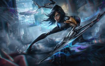 Wallpaper Cyberpunk Cyborg Girl Sci-Fi