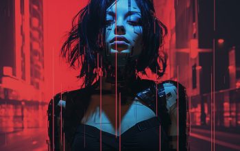 Wallpaper Cyberpunk Girl Glitch