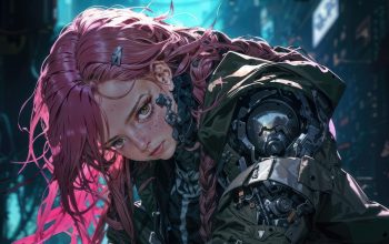 Wallpaper Cyberpunk Girl Pink Hair