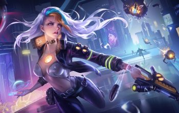 Wallpaper Cyberpunk Girl Sci-Fi Art