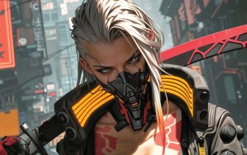 Wallpaper Cyberpunk Girl Sword