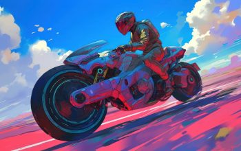 Wallpaper Cyberpunk Motorcycle