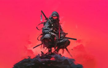 Wallpaper Cyberpunk Ninja Katana