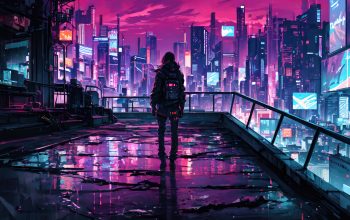 Wallpaper Cyberpunk Sci-Fi City