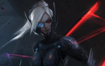 Wallpaper Cyberpunk Sci-Fi Girl