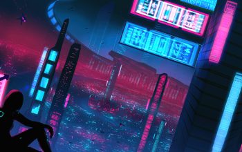 Wallpaper Cyberpunk Sci-Fi Night City