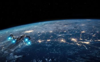 Wallpaper Earth Spaceship Space Planet Sci-Fi