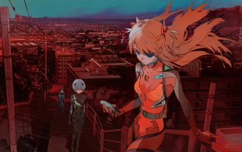 Wallpaper Evangelion Asuka Rei Shinji