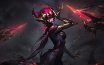 Wallpaper Evelynn Nightbringer Skin LoL Splash Art