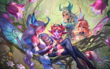 Wallpaper Faerie Court Soraka Tristana Lux Lillia LoL