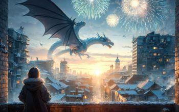 Wallpaper Fantasy Dragon Fireworks Sunrise
