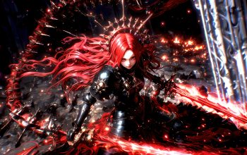 Wallpaper Fantasy Girl Warrior Red Hair