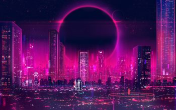 Wallpaper Futuristic City Sci-Fi