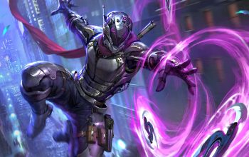 Wallpaper Futuristic Ninja Shuriken Sci-Fi