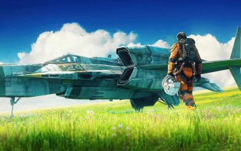 Wallpaper Futuristic Spaceship Pilot Sci-Fi