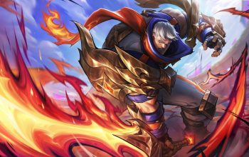 Wallpaper Garen Soul Fighter Skin LoL WR Splash Art