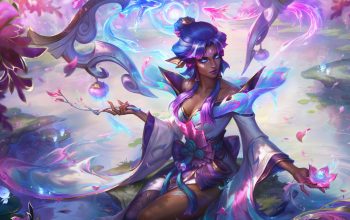 Wallpaper Karma Spirit Blossom Skin LoL Splash Art