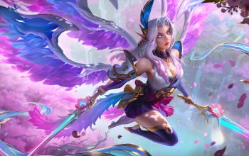 Wallpaper Kayle Spirit Blossom Skin LoL Splash Art