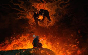 Wallpaper Lord of the Rings: Gandalf vs. Balrog