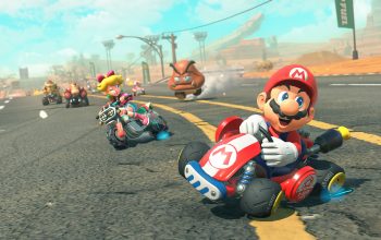 Wallpaper Mario Kart World Mario & Princess Peach