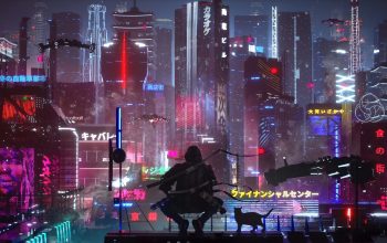 Wallpaper Ninja Cyberpunk Night City