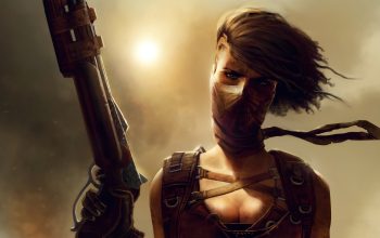 Wallpaper Post Apocalyptic Girl Gun Art