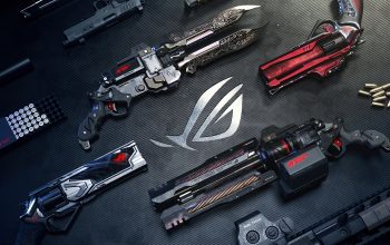Wallpaper ROG Logo Sci-Fi Guns Weapons