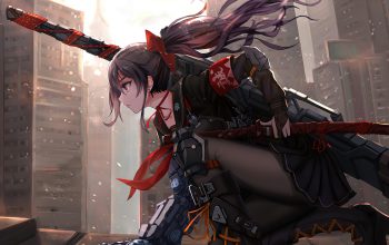 Wallpaper Samurai Anime Girl Katana Samurai Sci-Fi Cyber Arm