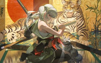 Wallpaper Samurai Anime Girl Katana