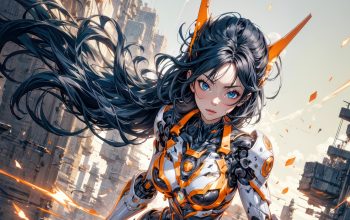 Wallpaper Sci-Fi Anime Girl