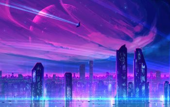 Wallpaper Sci-Fi City Buildings